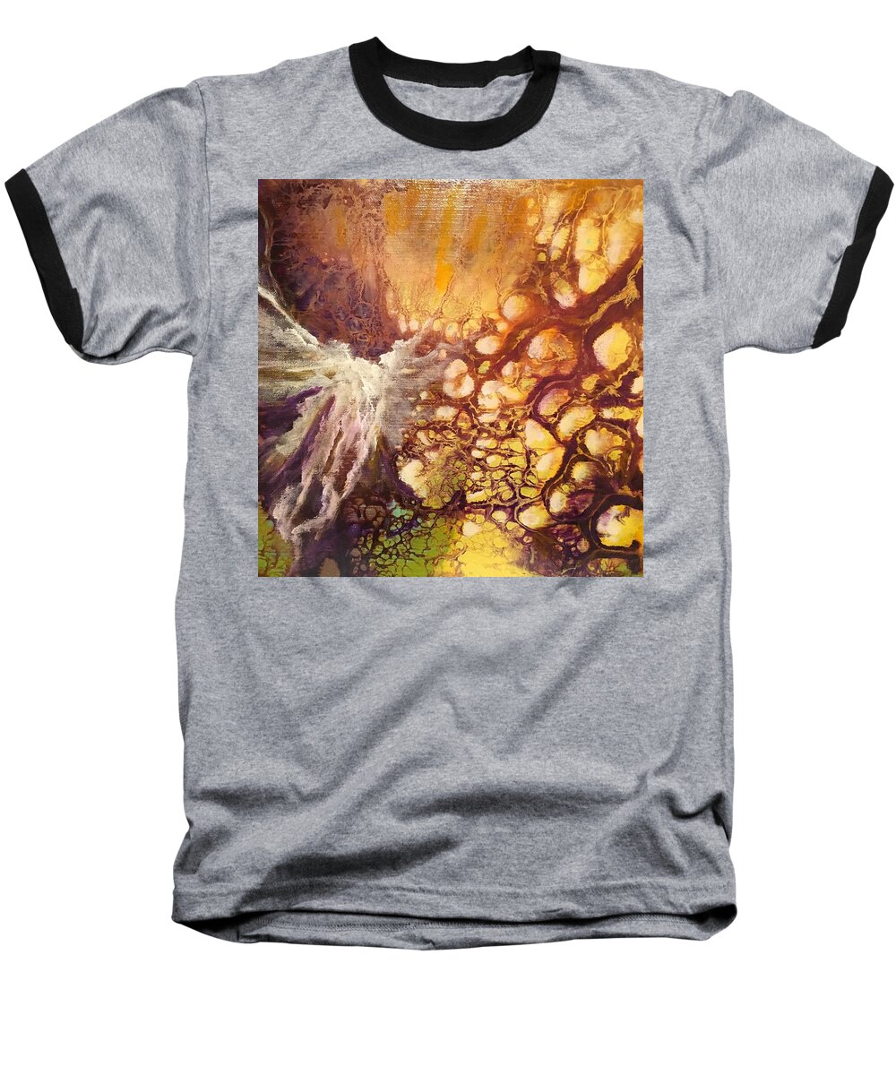Abstract Baseball T-Shirt featuring the painting Peaceful by Soraya Silvestri