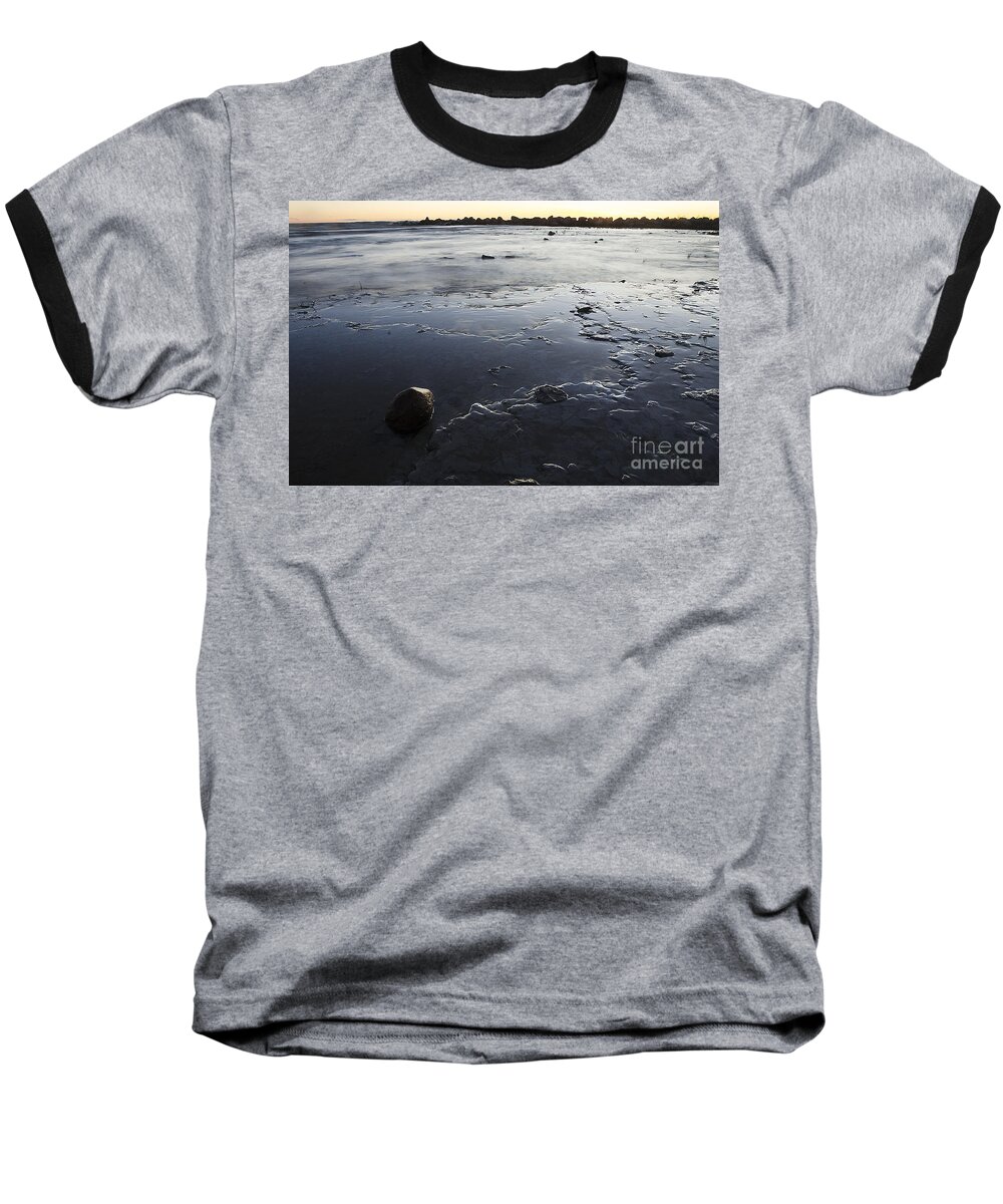 Wave Baseball T-Shirt featuring the photograph Peaceful Shoreline Shallows by Steve Somerville