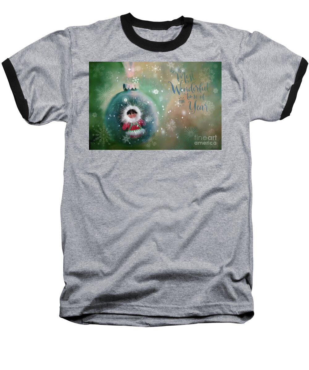 Esquimo Baseball T-Shirt featuring the photograph Peace,Love,Joy by Eva Lechner