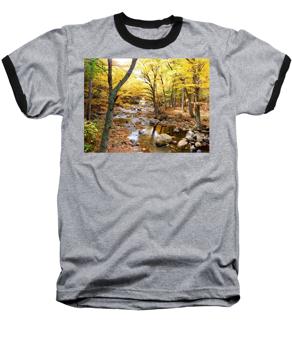 Pemigwasett River Baseball T-Shirt featuring the photograph Pemigwasett River at the Flume by Catherine Gagne