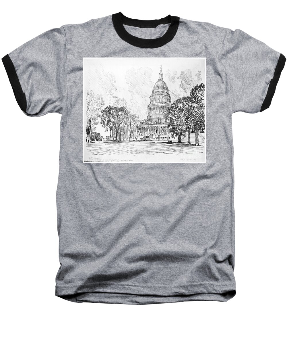 1912 Baseball T-Shirt featuring the drawing Pennell Capitol, 1912 by Granger