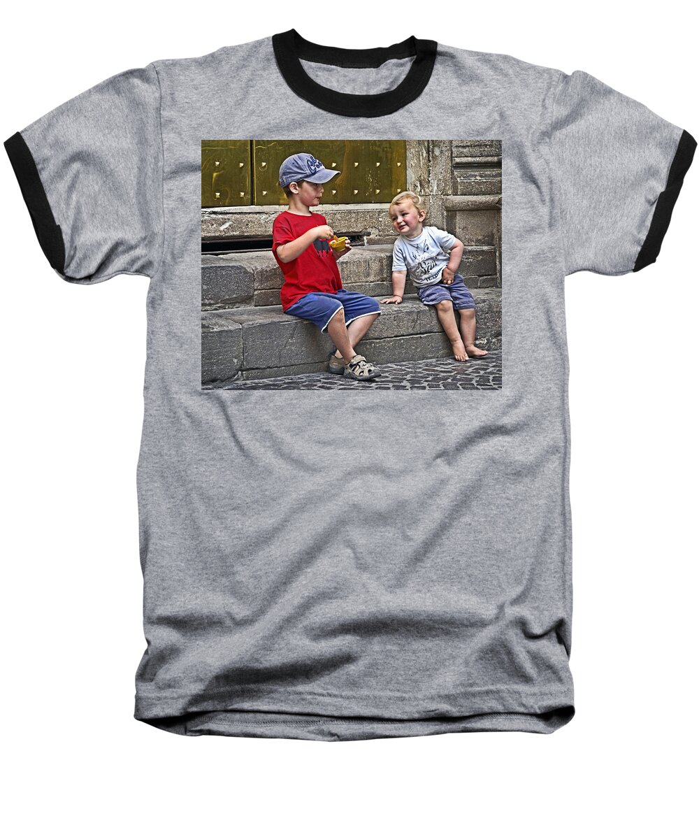 Children Baseball T-Shirt featuring the photograph Per Favore by Keith Armstrong