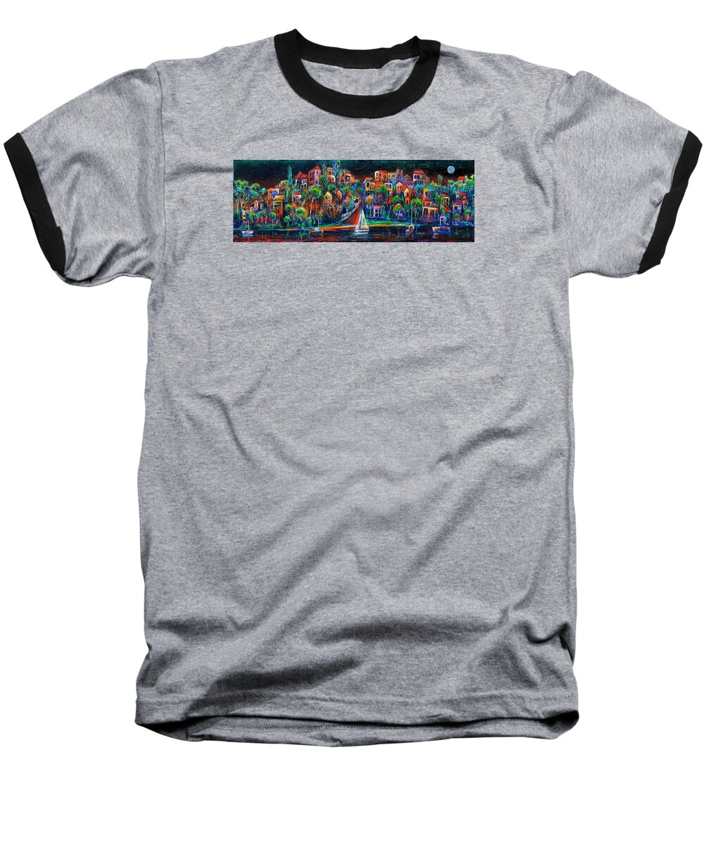 Art Baseball T-Shirt featuring the painting Perth by night by Jeremy Holton