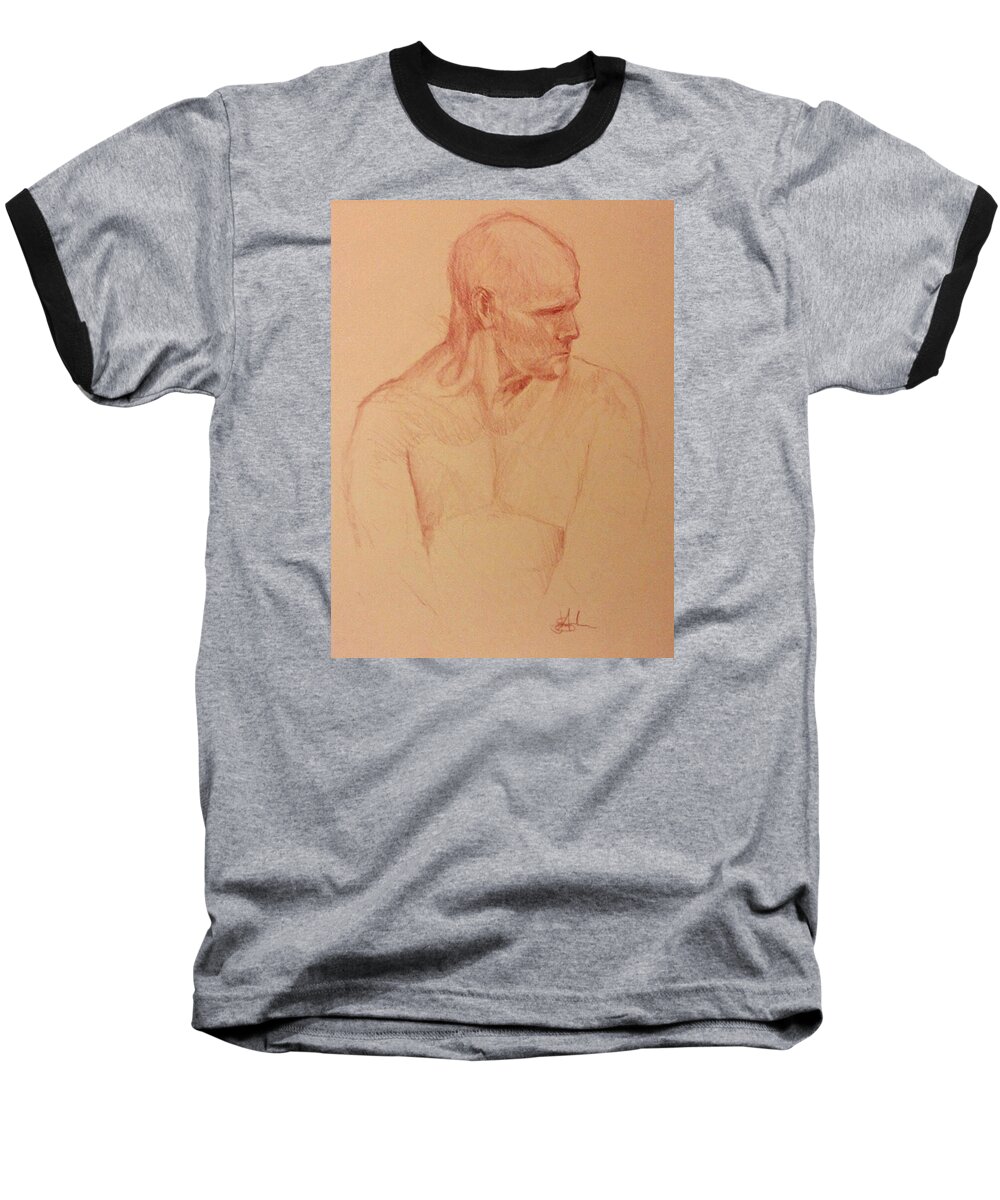 Male Baseball T-Shirt featuring the painting Peter by James Andrews