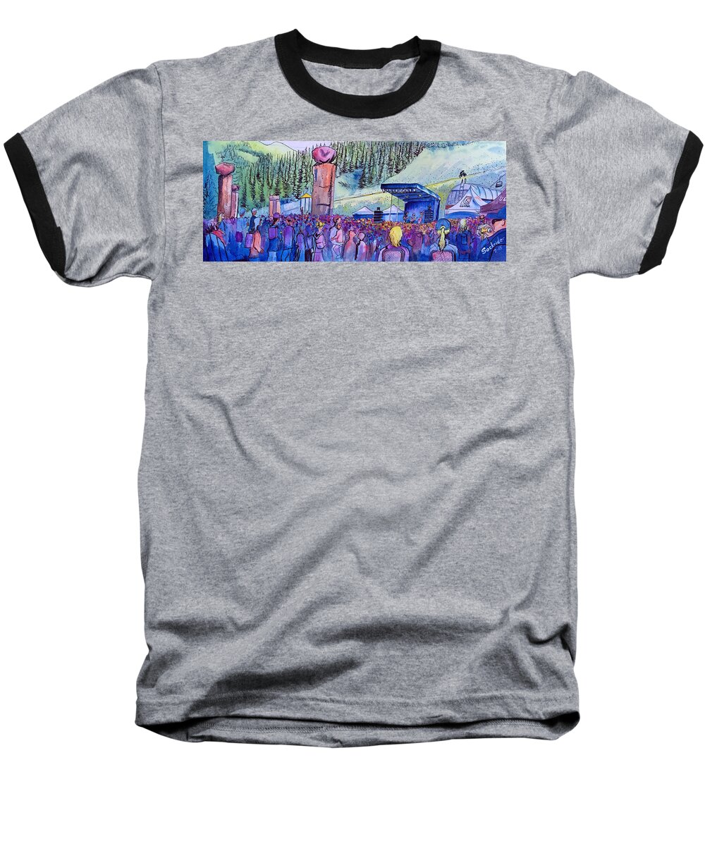 Peter Rowen Baseball T-Shirt featuring the painting Peter Rowen at Copper Mountain by David Sockrider