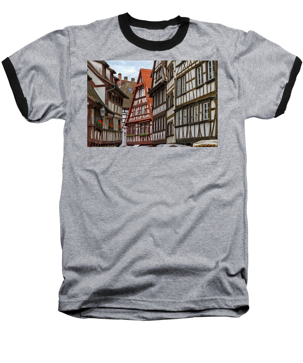 France Baseball T-Shirt featuring the photograph Petite France houses, Strasbourg by Elenarts - Elena Duvernay photo