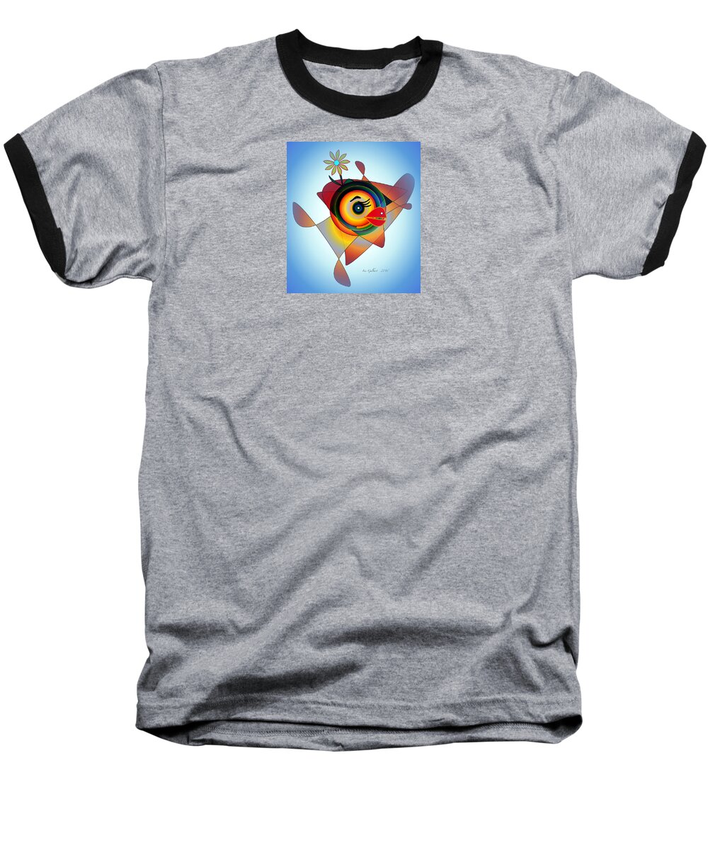 Cartoon Baseball T-Shirt featuring the digital art Petunia Parrot 2 by Iris Gelbart