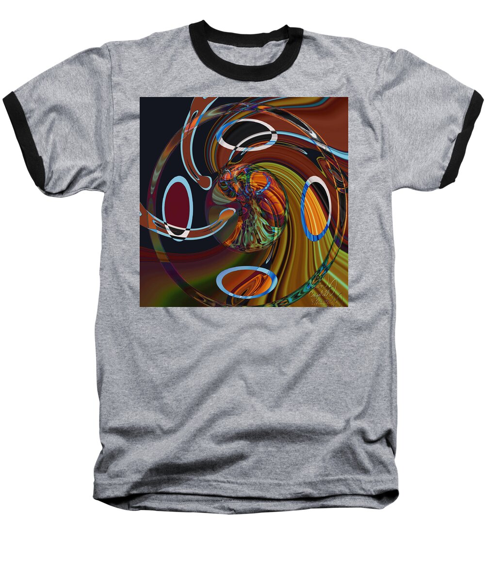 Flames Baseball T-Shirt featuring the mixed media Peyote by Kevin Caudill