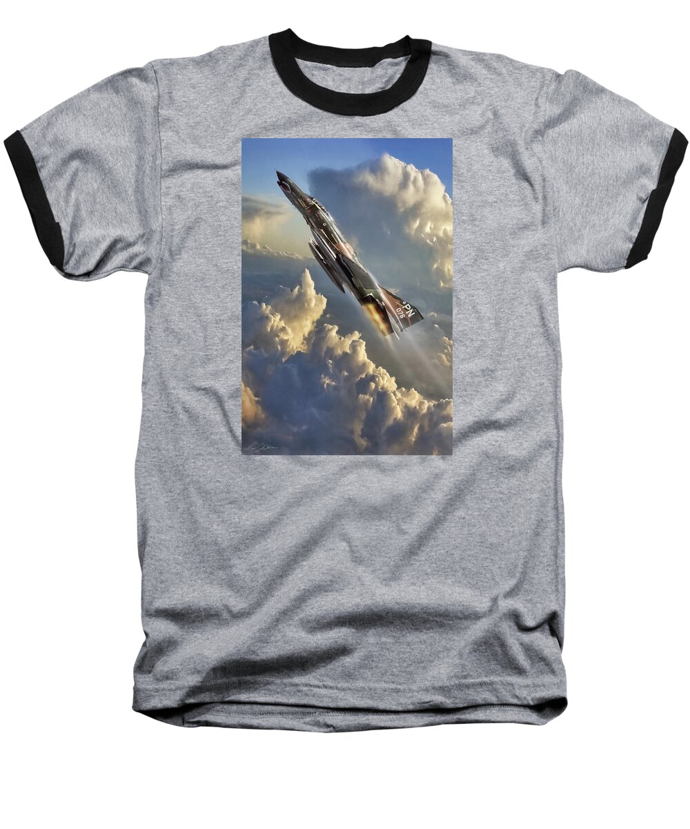 Aviation Baseball T-Shirt featuring the digital art Phantom Cloud Break by Peter Chilelli