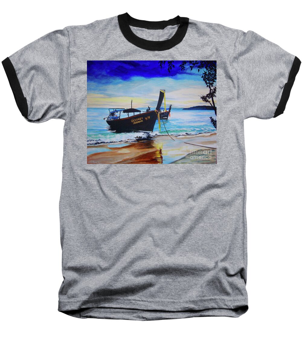 Thailand Baseball T-Shirt featuring the painting Phi Phi by Stuart Engel