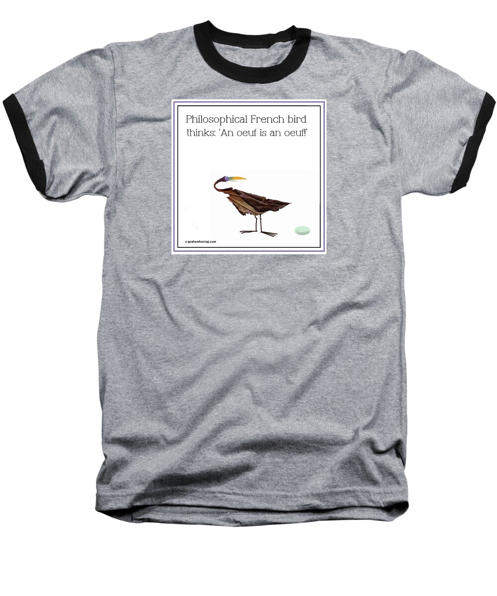 Bird Baseball T-Shirt featuring the digital art Philosophical bird by Graham Harrop