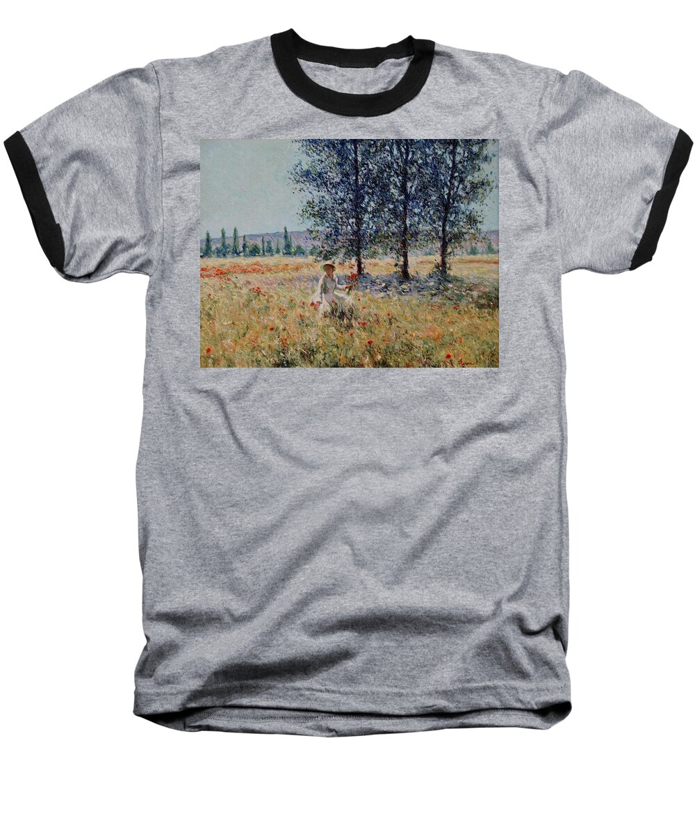 Art Pierre Baseball T-Shirt featuring the painting Picking flowers by Pierre Dijk