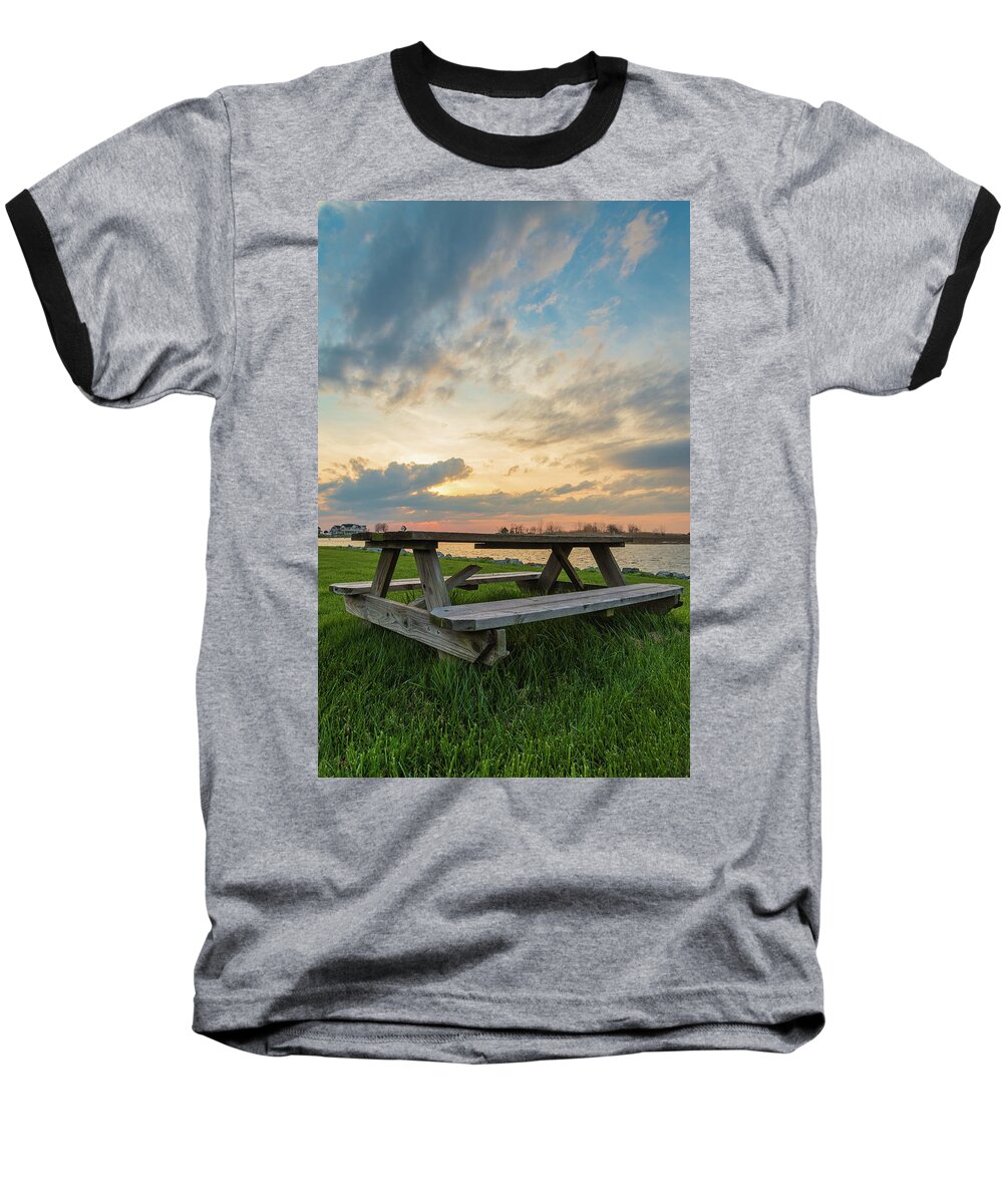 Knapps Narrows Baseball T-Shirt featuring the photograph Picnic Time by Kristopher Schoenleber