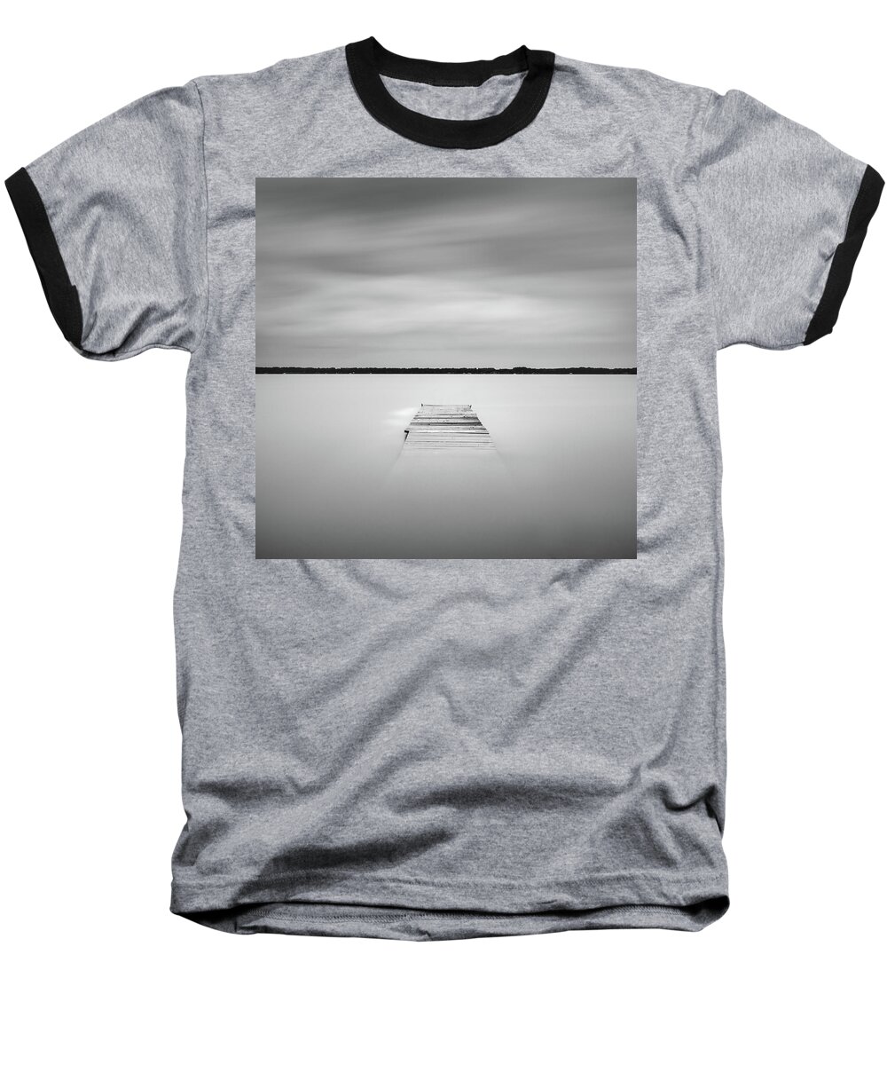 Pier Baseball T-Shirt featuring the photograph Pier Sinking Into The Water by Todd Aaron