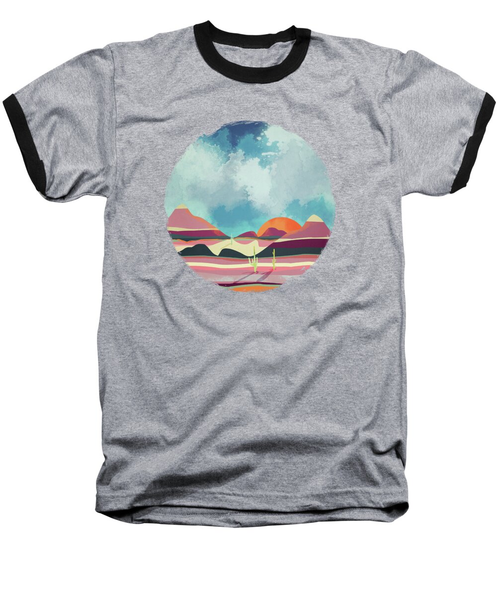 Pink Baseball T-Shirt featuring the digital art Pink Desert Glow by Spacefrog Designs
