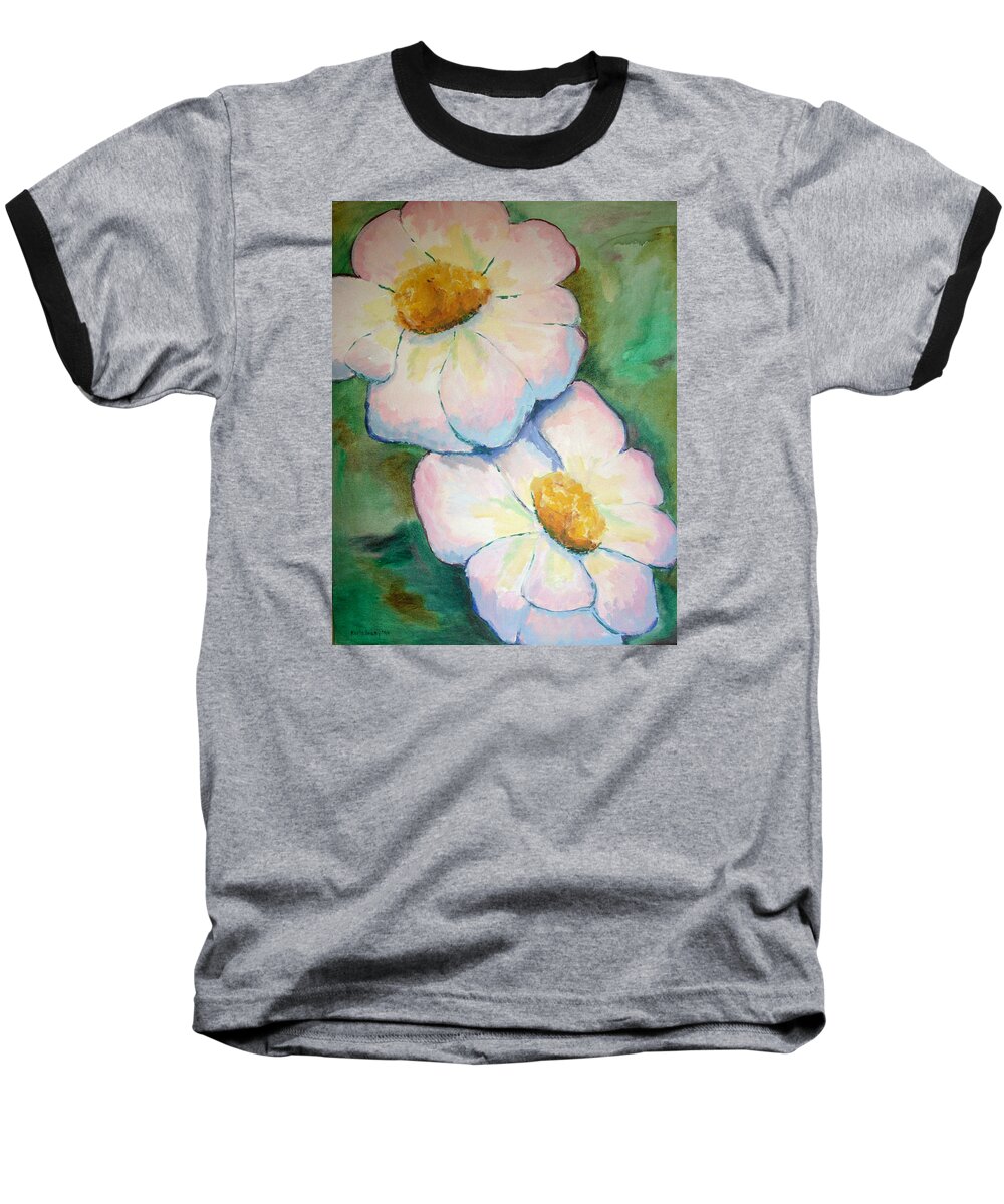 Acrylic Painting Baseball T-Shirt featuring the painting Pink Disc Flowers by Karla Beatty