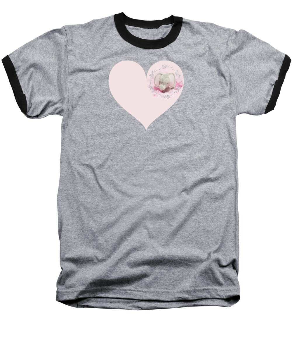 Elephant Baseball T-Shirt featuring the photograph Pink Elephant by Terri Waters