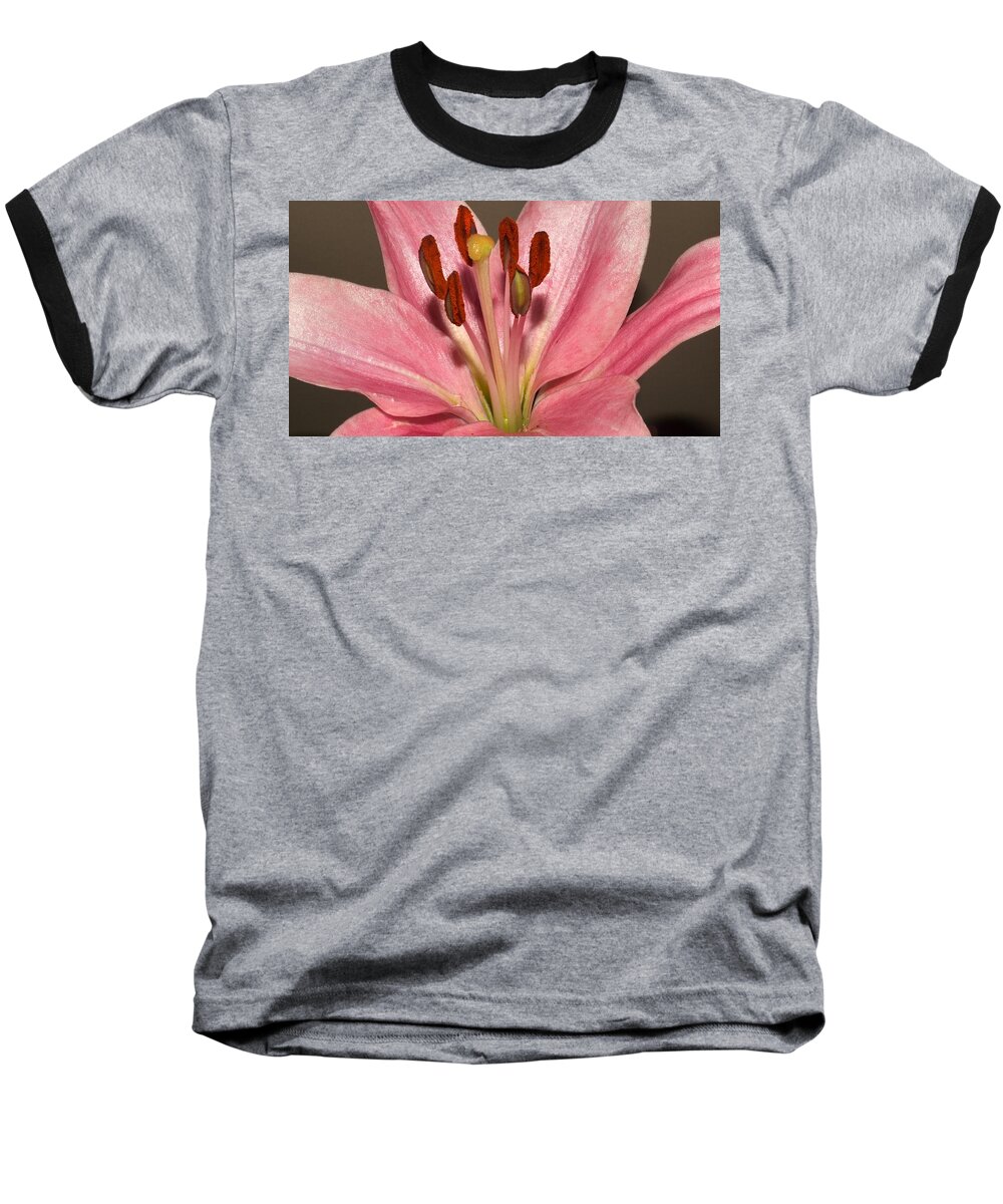 Pink Baseball T-Shirt featuring the photograph Pink Lily by Eileen Brymer