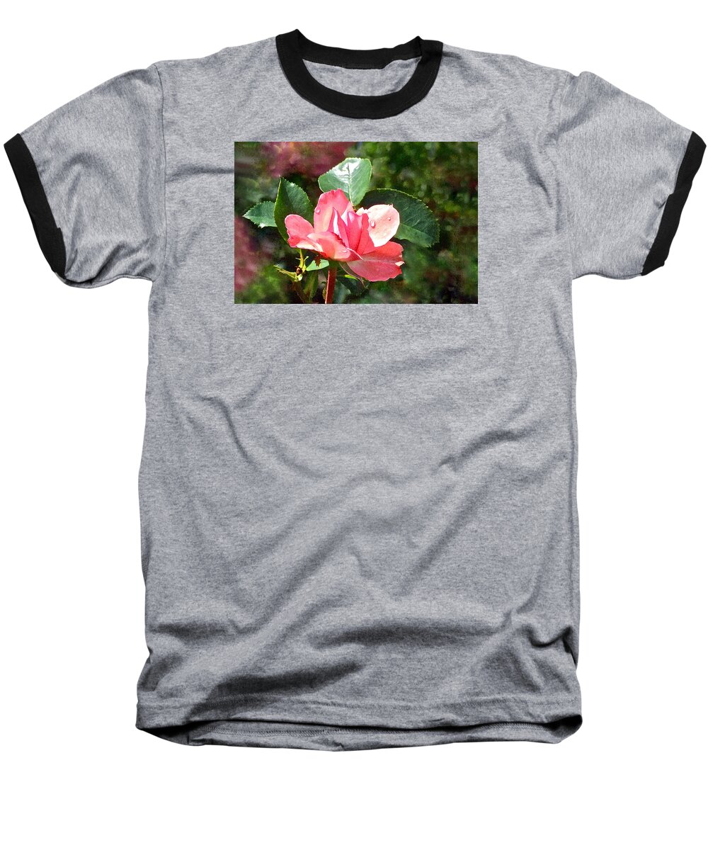 Roses Baseball T-Shirt featuring the photograph Pink Roses in the Rain 2 by Janis Senungetuk
