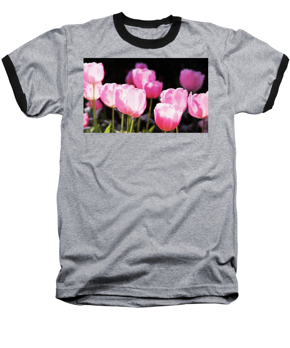 Tulips Baseball T-Shirt featuring the photograph Pink Tulips by Reynaldo Williams