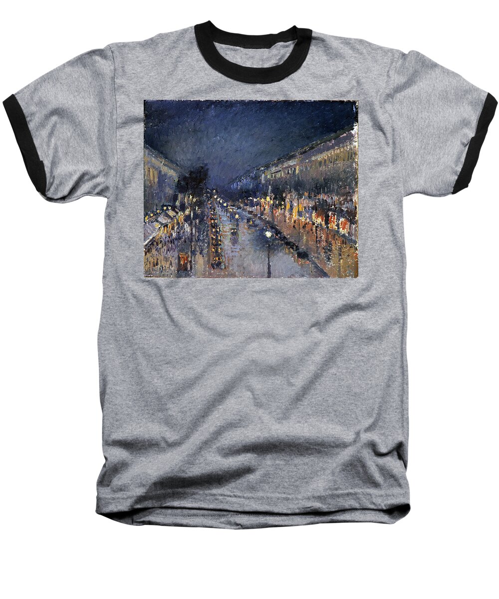 1897 Baseball T-Shirt featuring the photograph Pissarro: Paris At Night by Granger