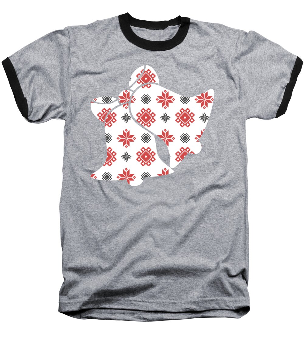 Pixel Art. Pattern Baseball T-Shirt featuring the digital art Pixel Christmas Pattern by Becky Herrera