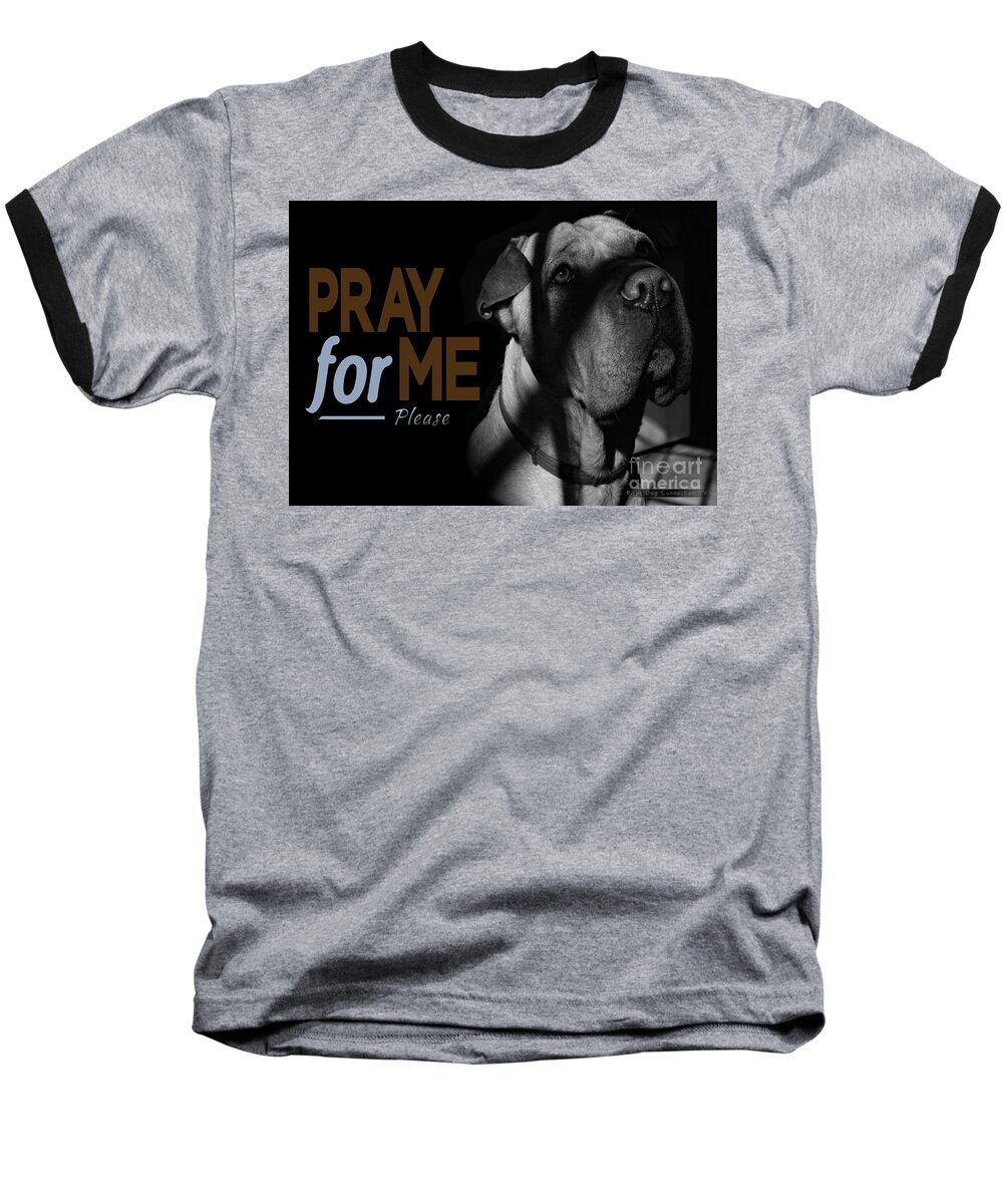 Petograph Baseball T-Shirt featuring the digital art Please Pray For Me by Kathy Tarochione