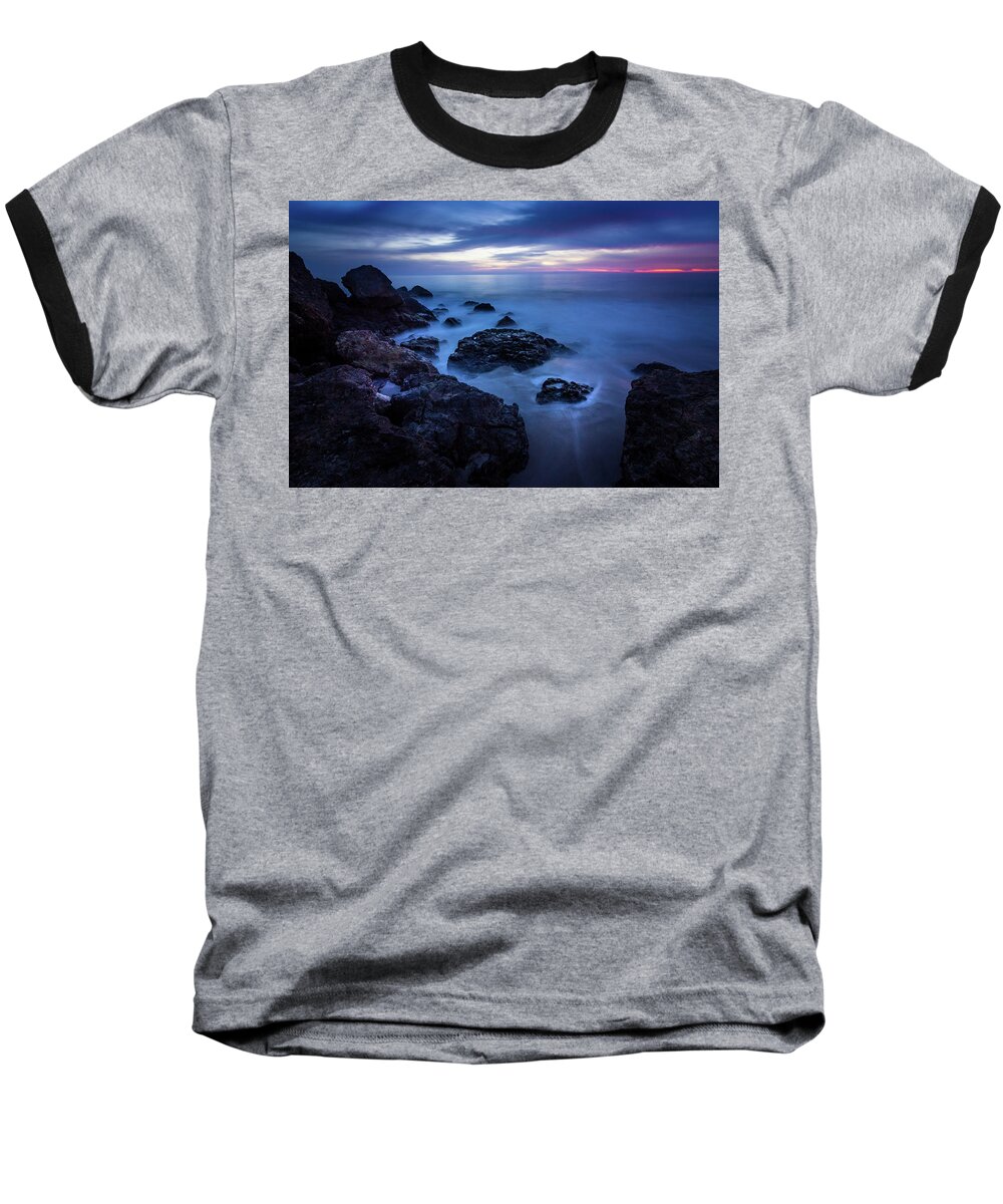 Beach Baseball T-Shirt featuring the photograph Point Dume Rock Formations by Andy Konieczny