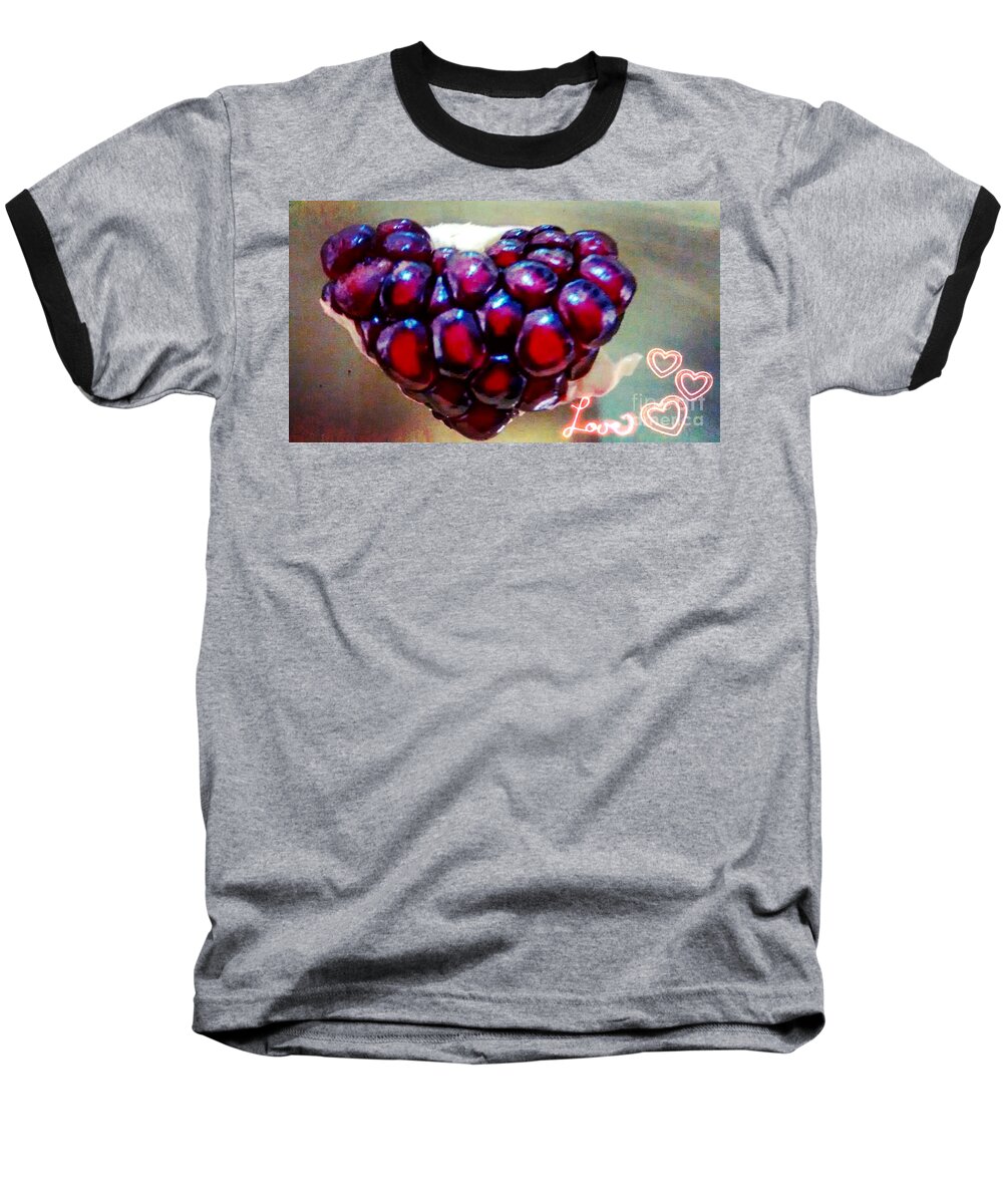 Heart Baseball T-Shirt featuring the digital art Pomegranate Heart by Genevieve Esson