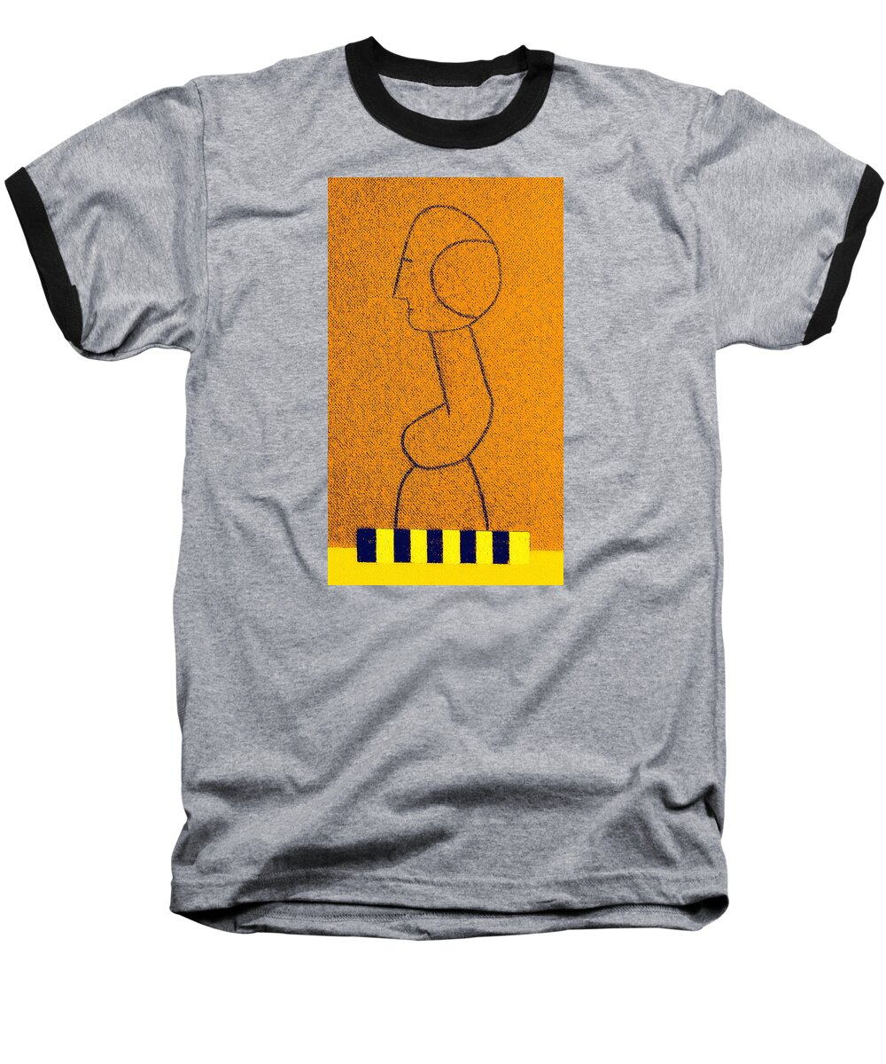 Pompidou Baseball T-Shirt featuring the painting Pompidou by Bill OConnor