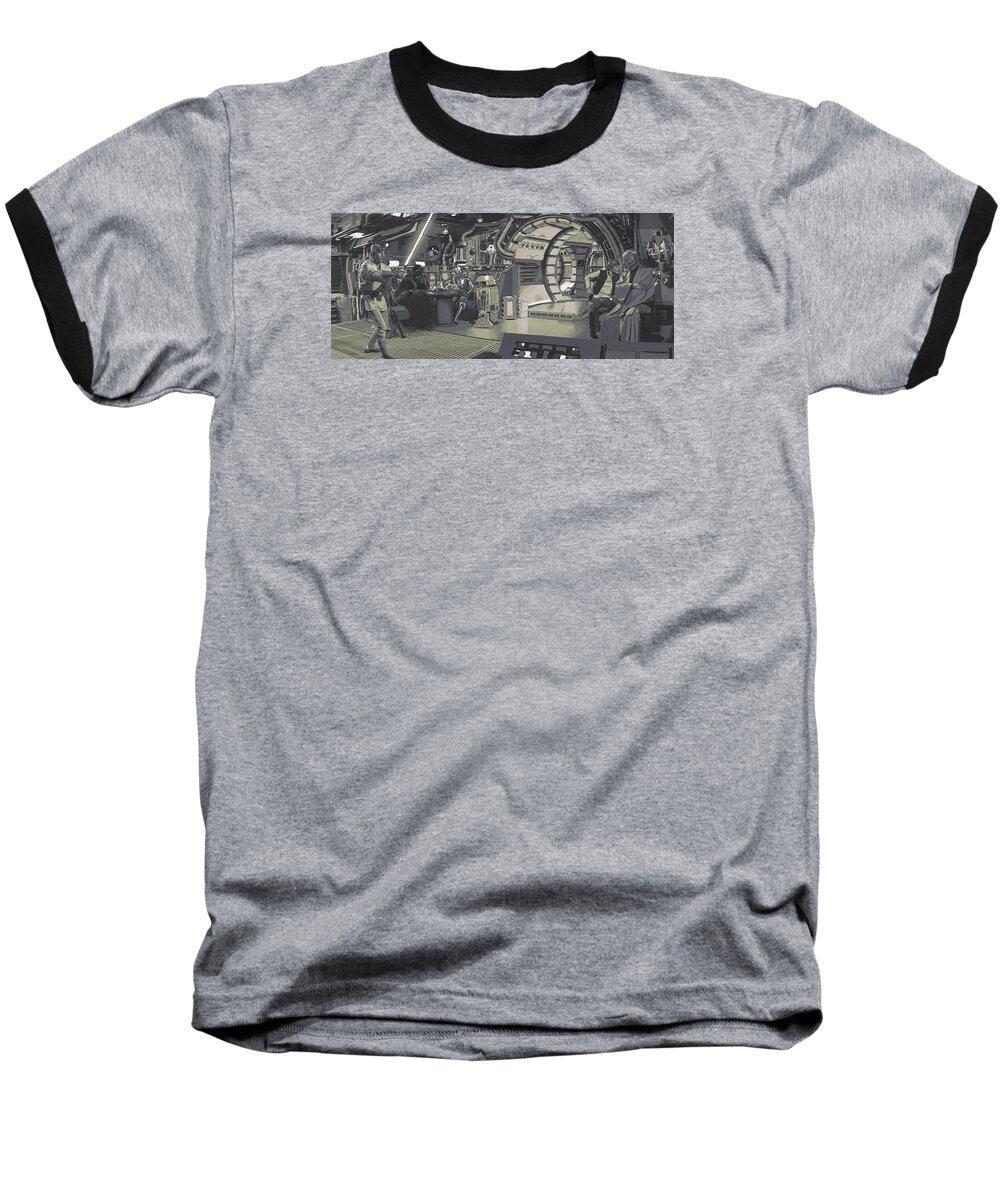 Star Wars Baseball T-Shirt featuring the digital art Pondering Chewie's Next Move by Kurt Ramschissel