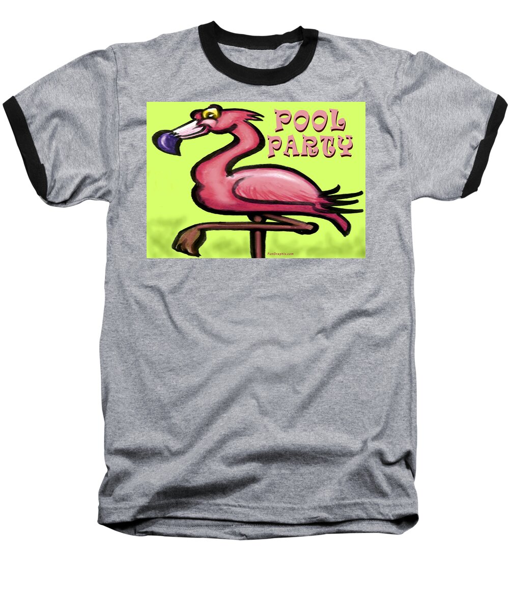 Pool Baseball T-Shirt featuring the greeting card Pool Party by Kevin Middleton