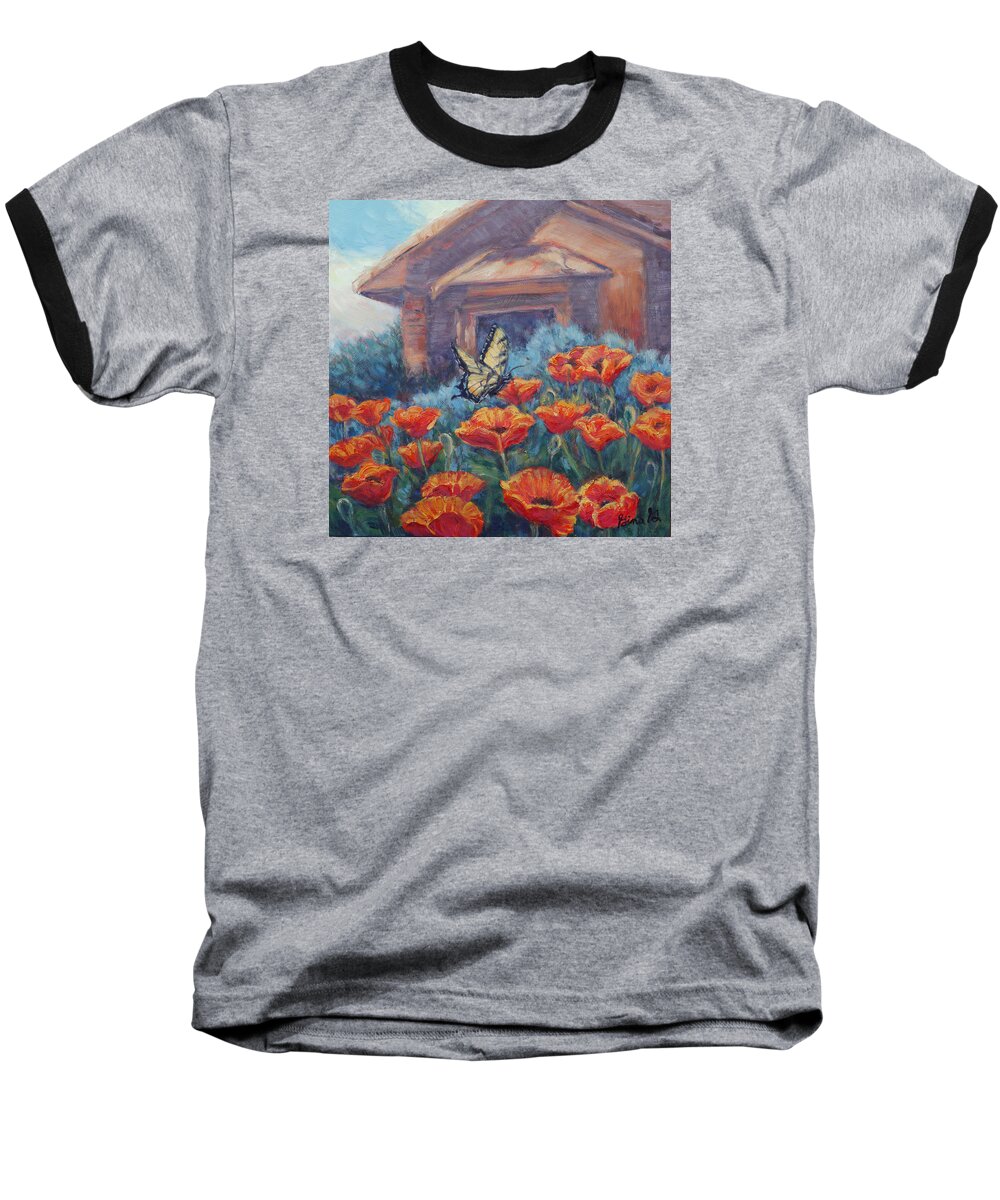 Oil On Panel Baseball T-Shirt featuring the painting Poppy Paradise by Gina Grundemann
