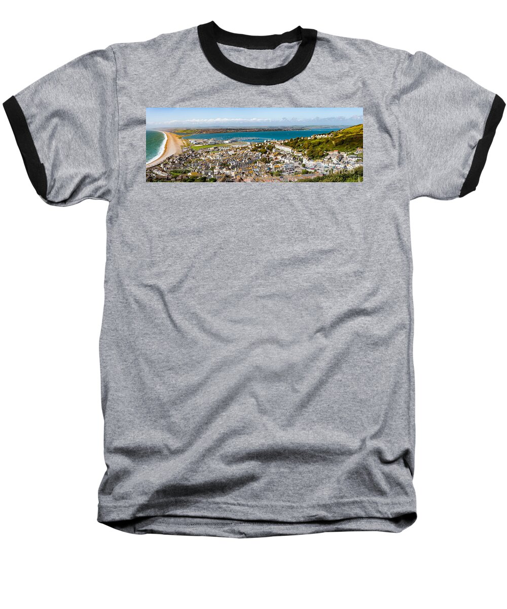 Portland Baseball T-Shirt featuring the photograph Portland and Chesil Beach by Colin Rayner