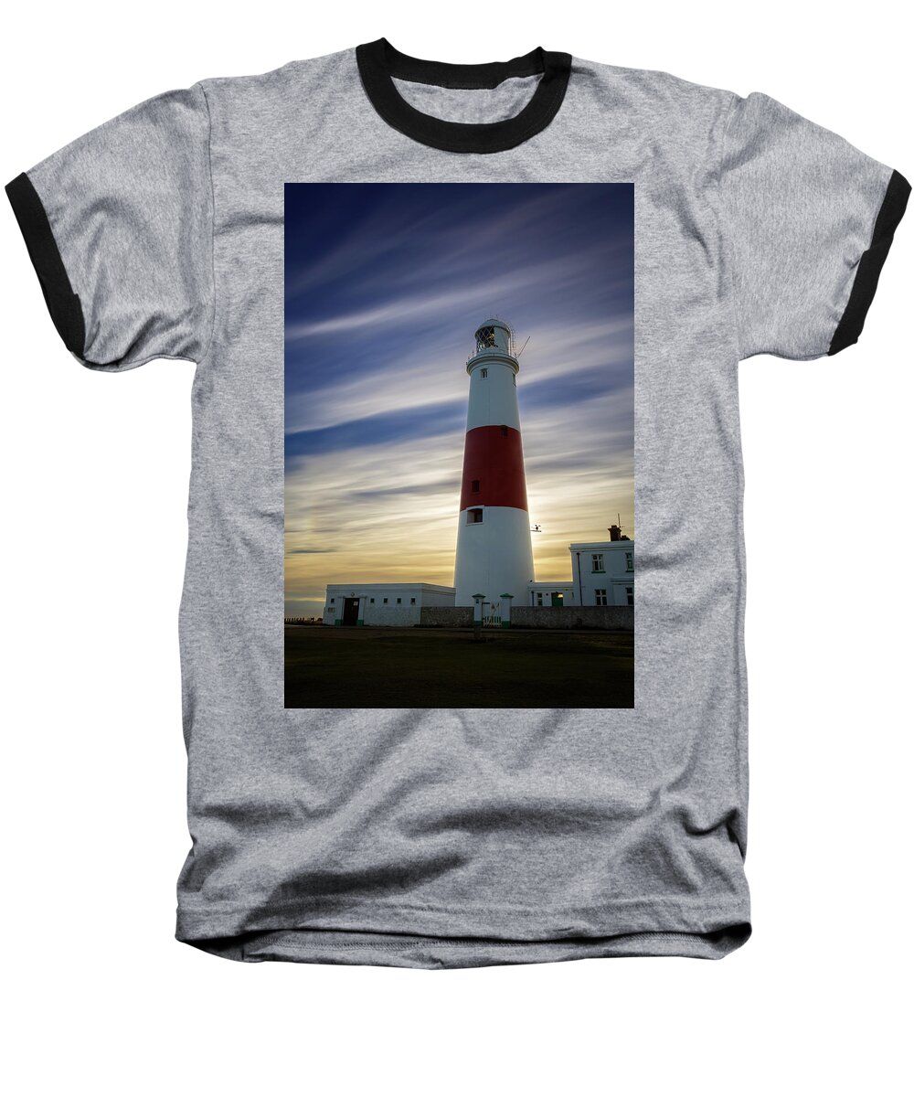 Portland Bill Lighthouse Baseball T-Shirt featuring the photograph Portland Lighthouse at Sunset by Ian Good