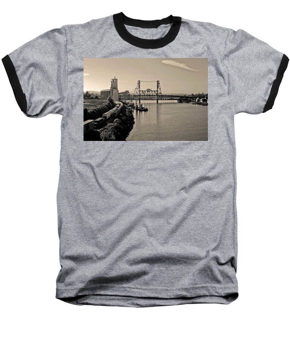 Portland Baseball T-Shirt featuring the photograph Portland Steel Bridge by Albert Seger