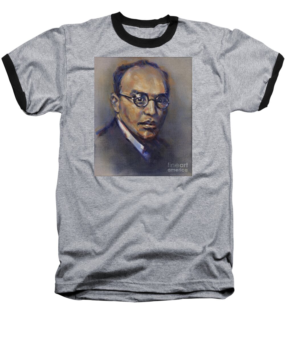 Kurt Weill Baseball T-Shirt featuring the painting Portrait of Kurt Weill by Ritchard Rodriguez