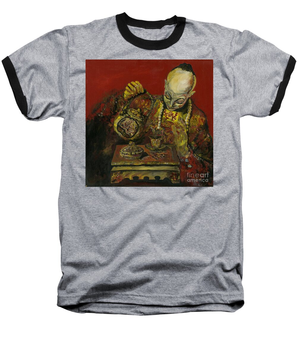 Chinese Baseball T-Shirt featuring the painting Pouring Tea by Dale Moses