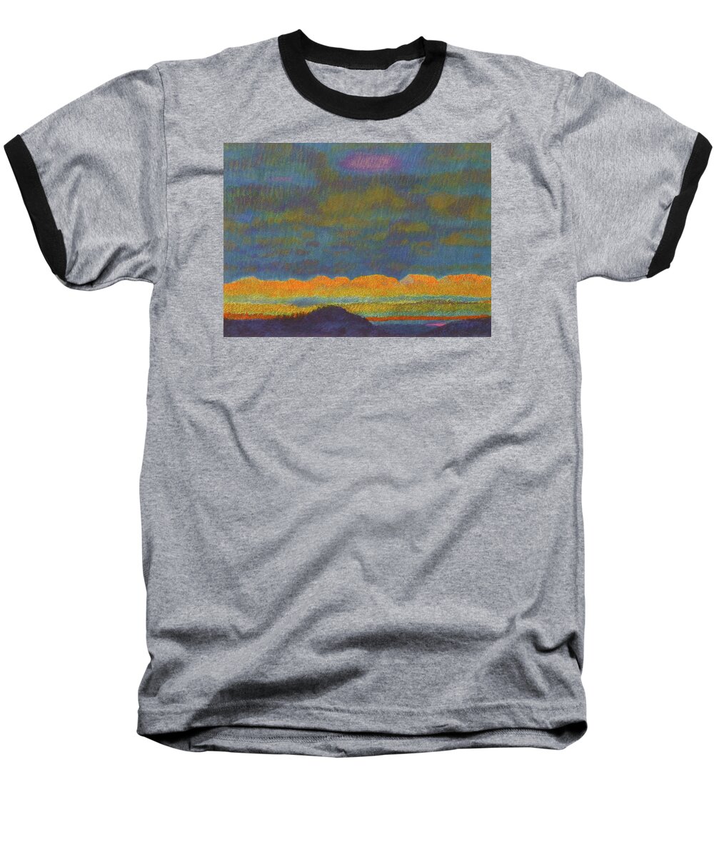 Montana Baseball T-Shirt featuring the painting Powder River Reverie, 1 by Cris Fulton
