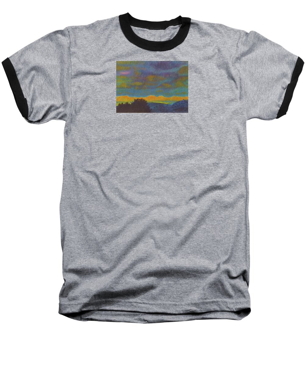 Montana Baseball T-Shirt featuring the painting Powder River Reverie, 2 by Cris Fulton
