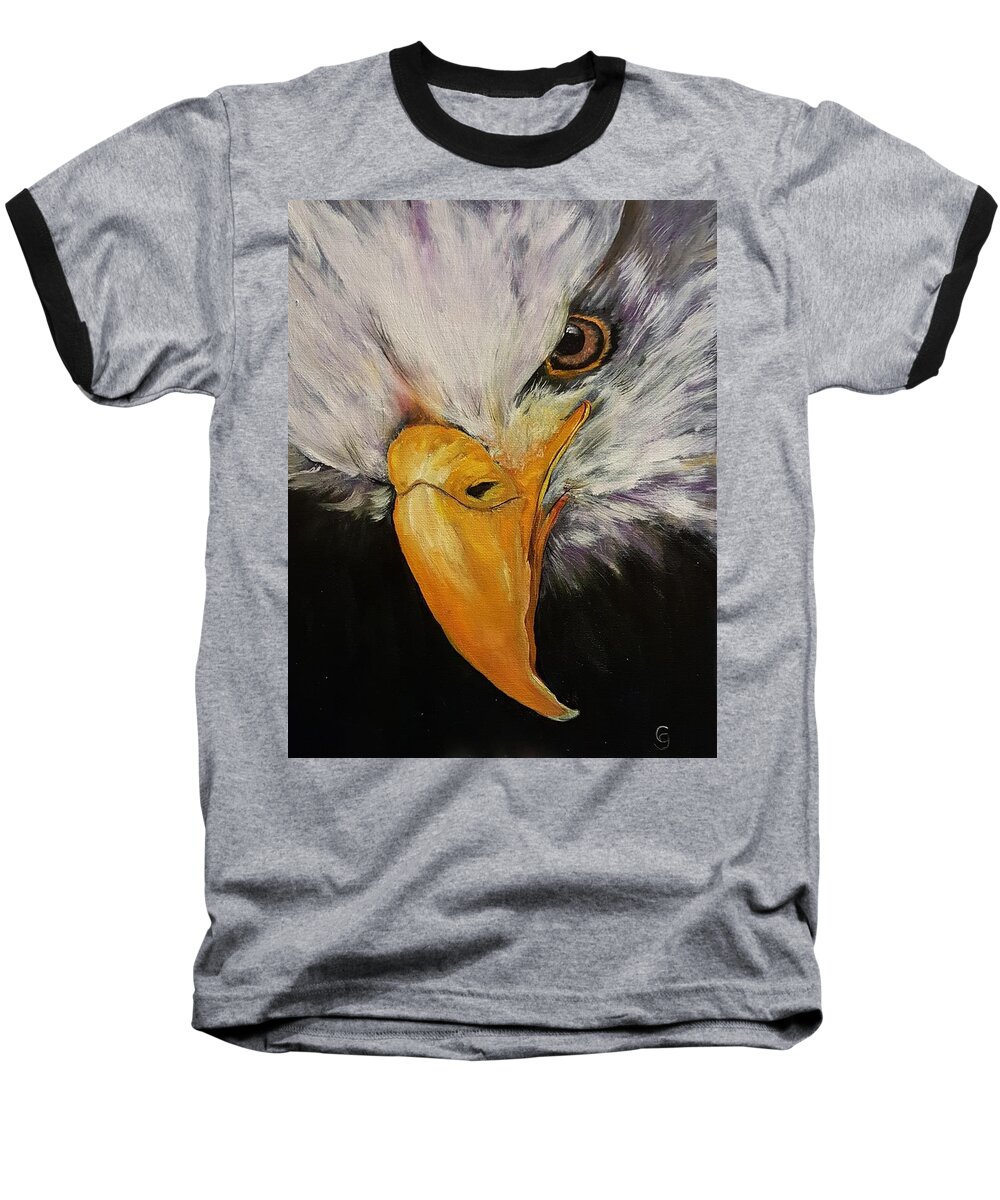 Bald Eagle Baseball T-Shirt featuring the painting Power and Strength  64 by Cheryl Nancy Ann Gordon