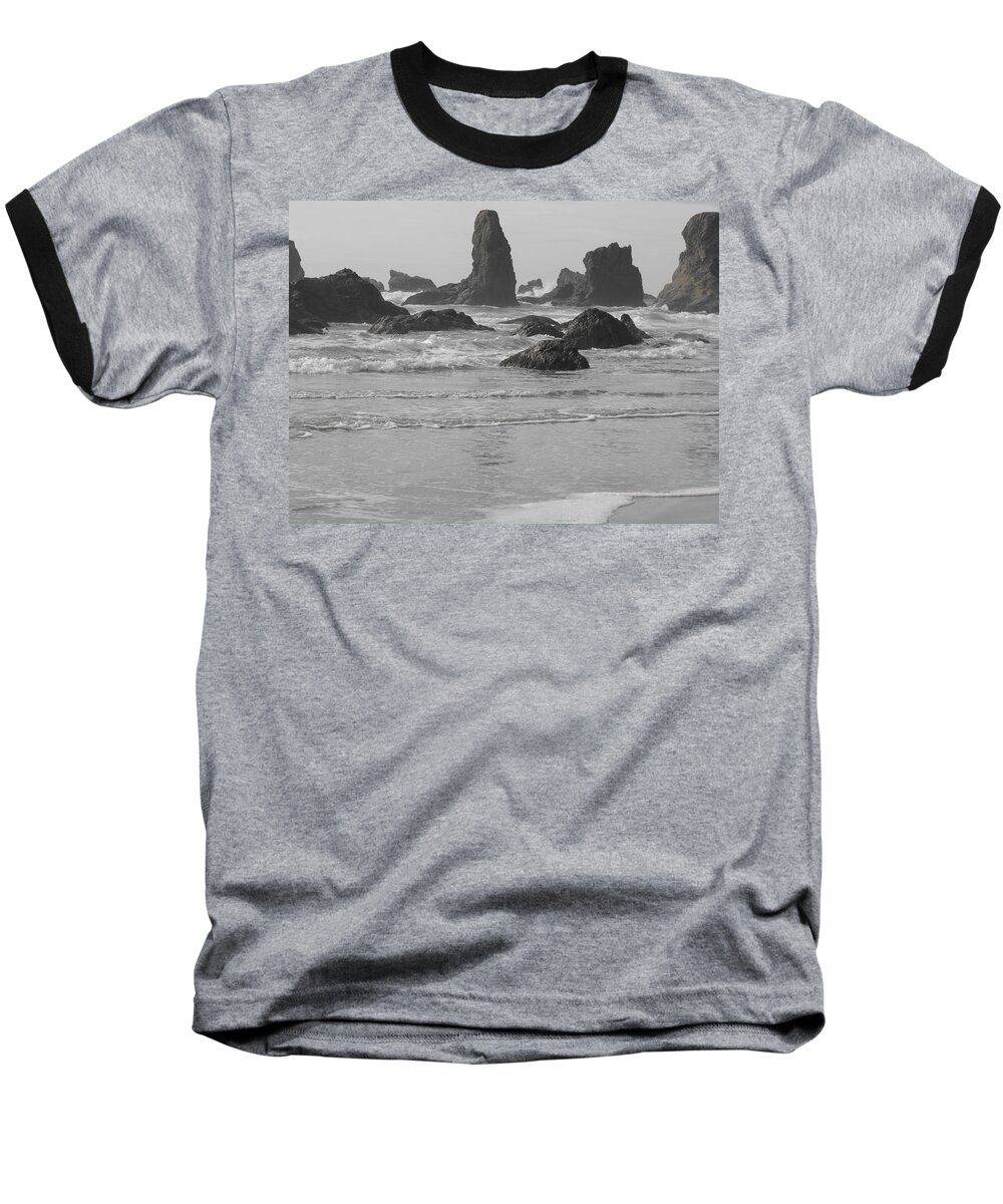 Oregon Baseball T-Shirt featuring the photograph Prehistoric Shore by Michael Oceanofwisdom Bidwell