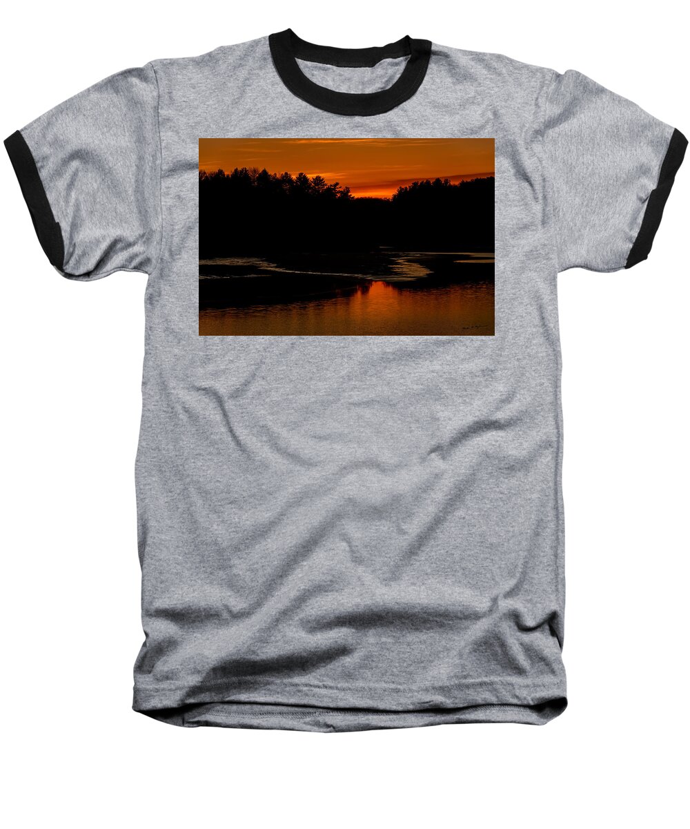 Falmouth Baseball T-Shirt featuring the photograph Presumpscot Sunset No.101 by Mark Myhaver