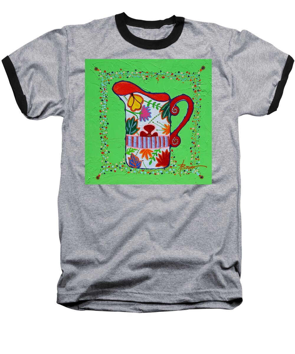 Still Life Baseball T-Shirt featuring the painting Pretty As A Pitcher by Adele Bower