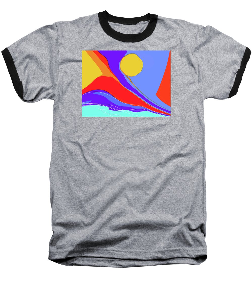 Abstract Baseball T-Shirt featuring the digital art Primarily by Gina Harrison