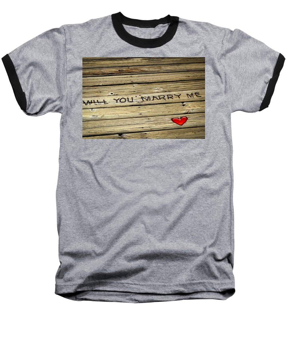 Proposal Baseball T-Shirt featuring the photograph Propose To Me by Carolyn Marshall