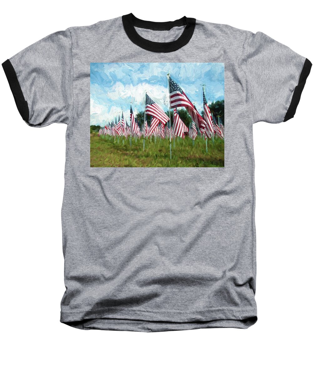 Flags Baseball T-Shirt featuring the photograph Proud and Free by Pete Rems