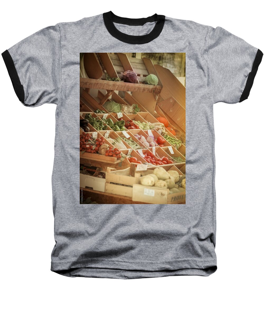 France Baseball T-Shirt featuring the photograph Provence Vegetable Market by Debbie Karnes