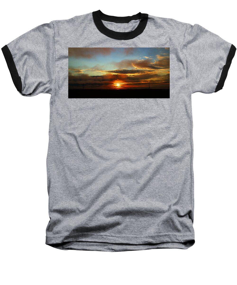 Sunset Baseball T-Shirt featuring the photograph Prudhoe Bay Sunset by Anthony Jones
