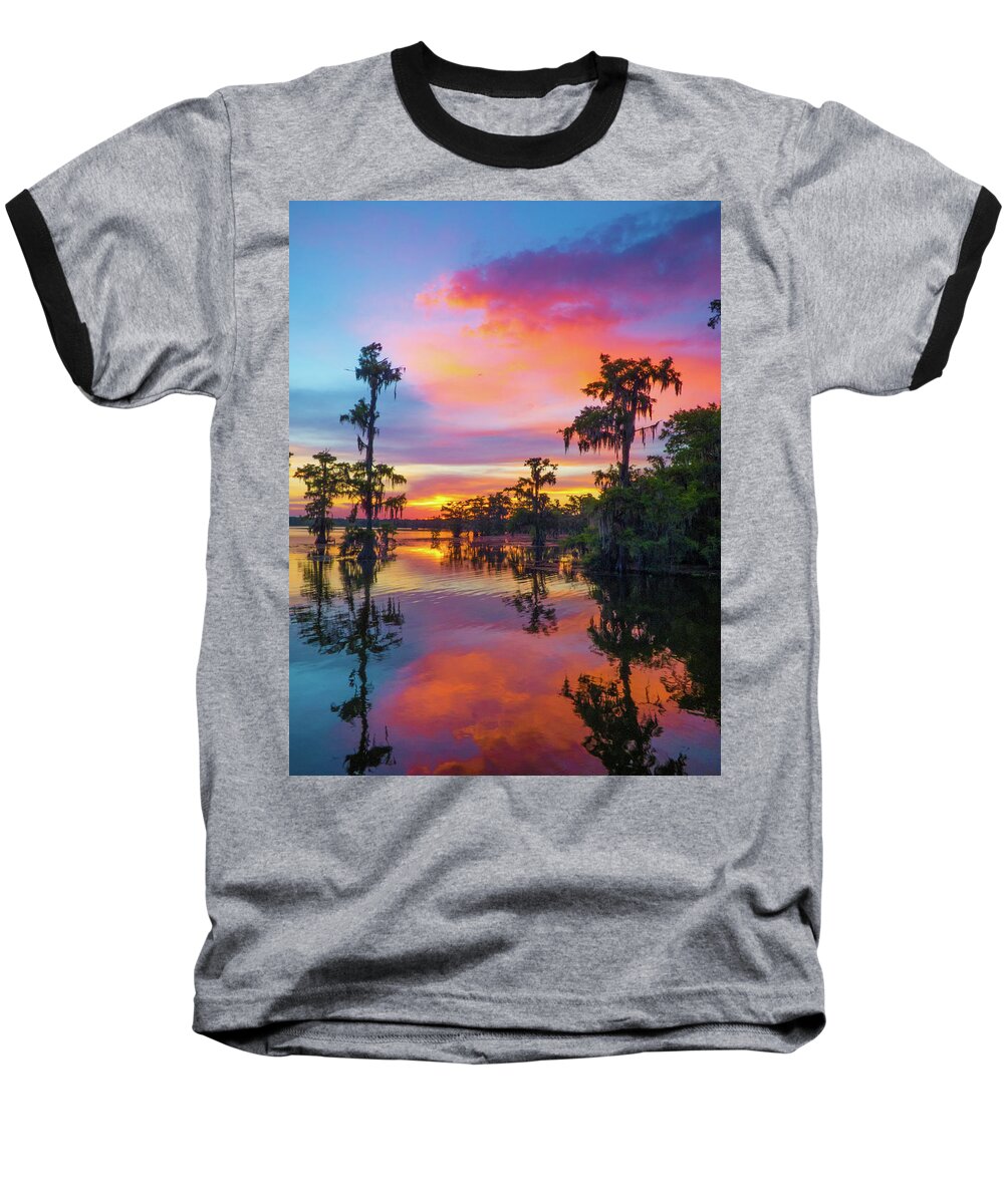  Baseball T-Shirt featuring the photograph Psychedelic Swamp by Kimo Fernandez
